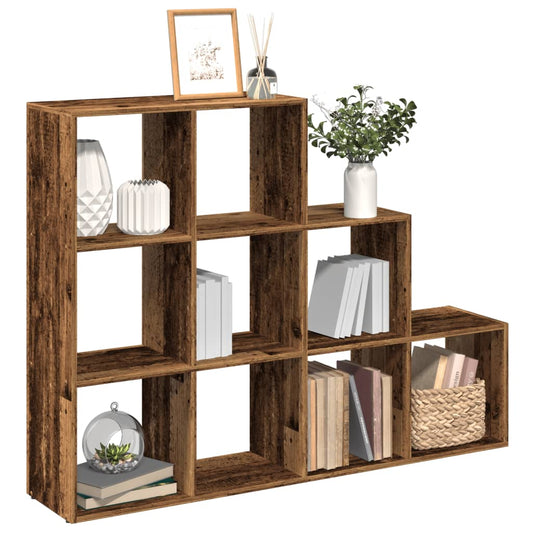 vidaXL Room Divider Bookcase 3-Tier Old Wood 137,5x29x103,5 cm Engineered Wood