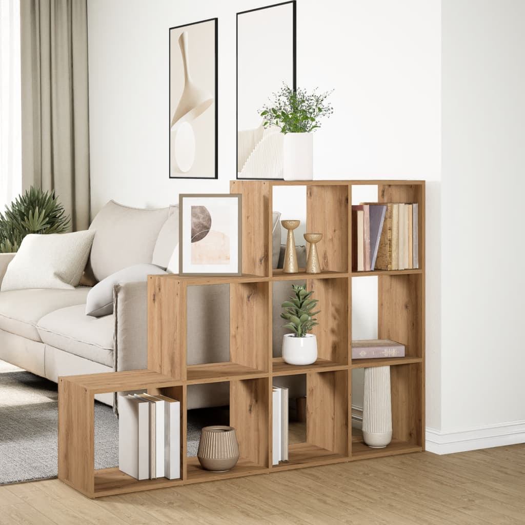 vidaXL Room Divider Bookcase 3-Tier Artisan Oak 137,5x29x103,5 cm Engineered Wood