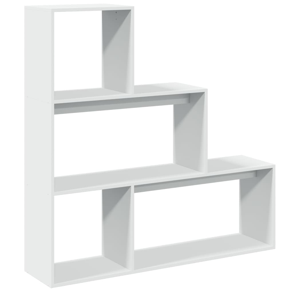 vidaXL Room Divider Bookcase 3-Tier White 123x29x123 cm Engineered Wood