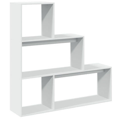 vidaXL Room Divider Bookcase 3-Tier White 123x29x123 cm Engineered Wood