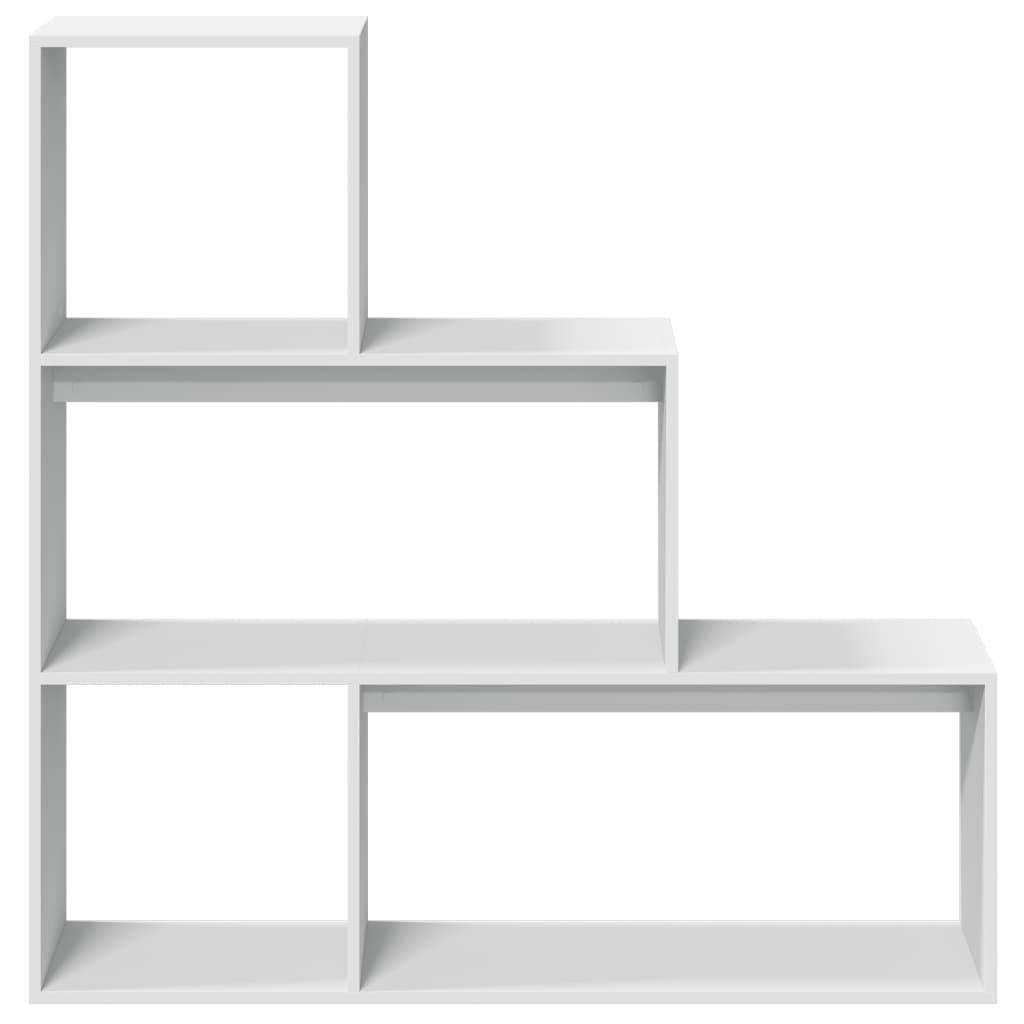 vidaXL Room Divider Bookcase 3-Tier White 123x29x123 cm Engineered Wood