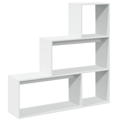 vidaXL Room Divider Bookcase 3-Tier White 123x29x123 cm Engineered Wood