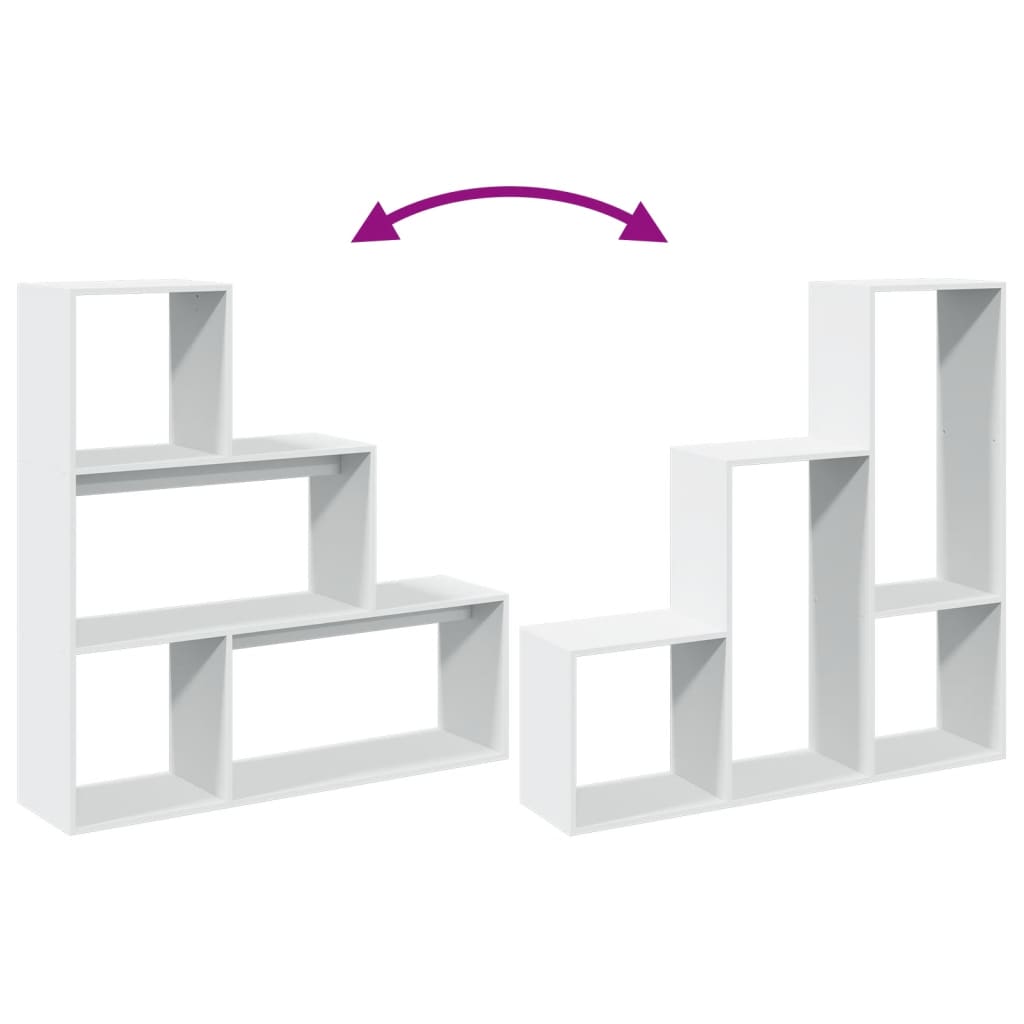 vidaXL Room Divider Bookcase 3-Tier White 123x29x123 cm Engineered Wood