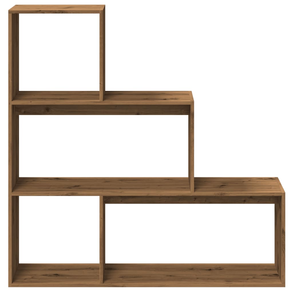 vidaXL Room Divider Bookcase 3-Tier Artisan Oak 123x29x123 cm Engineered Wood