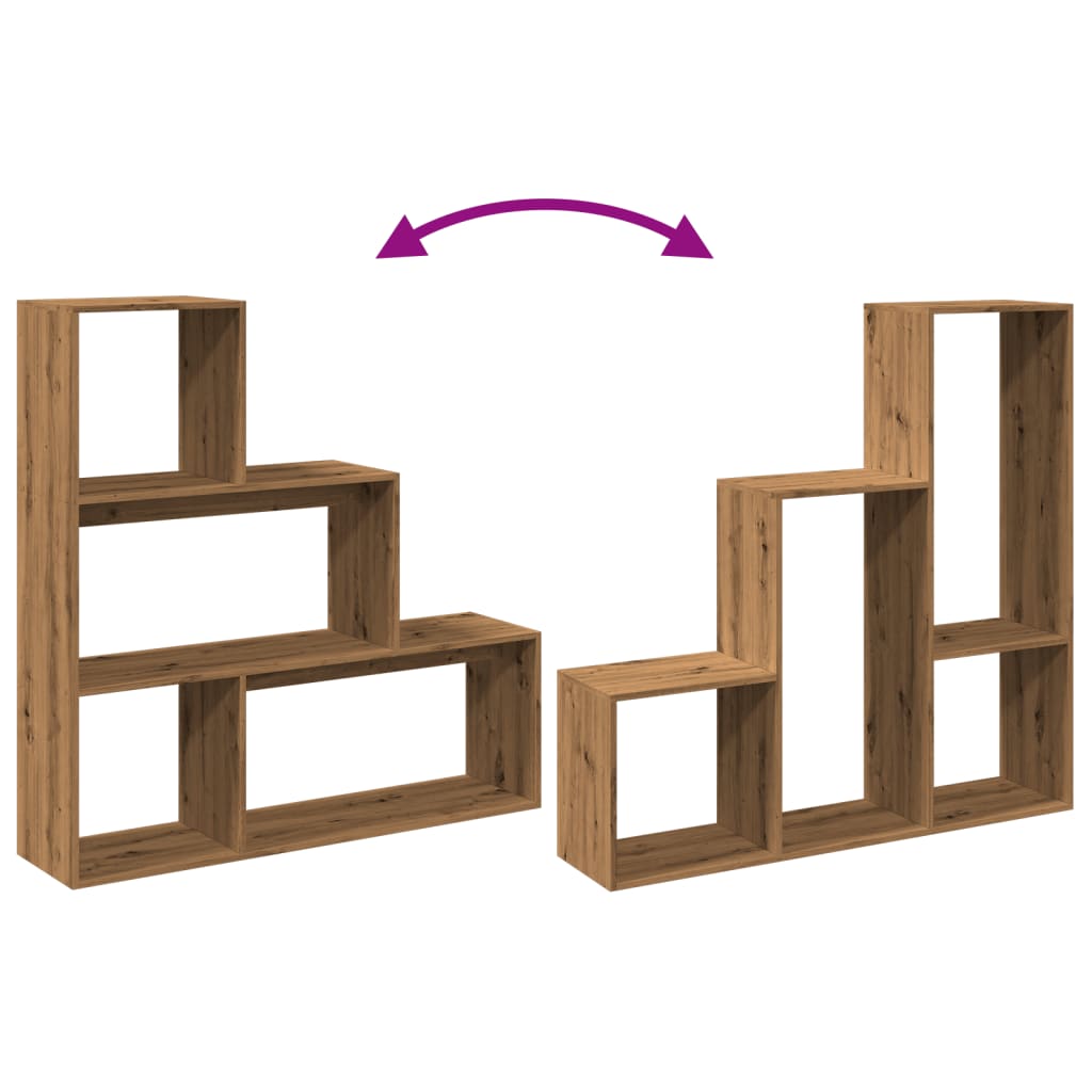 vidaXL Room Divider Bookcase 3-Tier Artisan Oak 123x29x123 cm Engineered Wood
