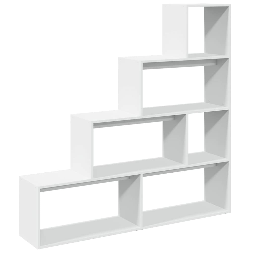 vidaXL Room Divider Bookcase 4-Tier White 143,5x29x143,5 cm Engineered Wood