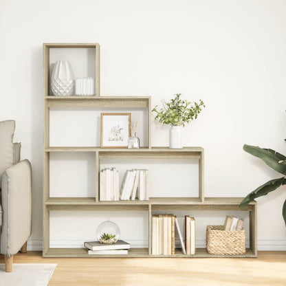 vidaXL Room Divider Bookcase 4-Tier Sonoma Oak 143,5x29x143,5 cm Engineered Wood