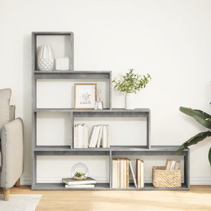vidaXL Room Divider Bookcase 4-Tier Concrete Grey 143,5x29x143,5 cm Engineered Wood