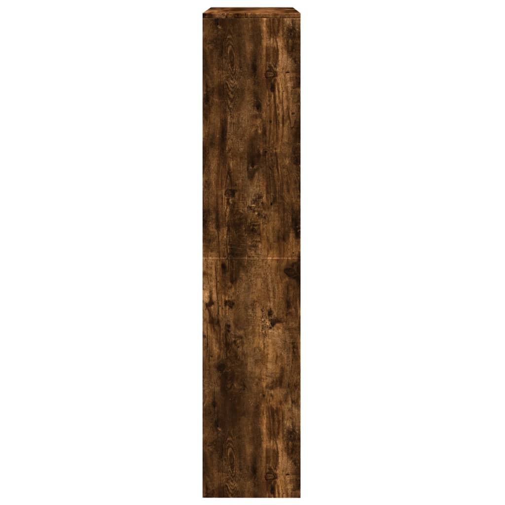 vidaXL Room Divider Bookcase 4-Tier Smoked Oak 143,5x29x143,5 cm Engineered Wood