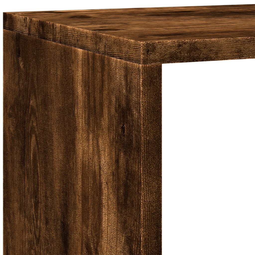 vidaXL Room Divider Bookcase 4-Tier Smoked Oak 143,5x29x143,5 cm Engineered Wood
