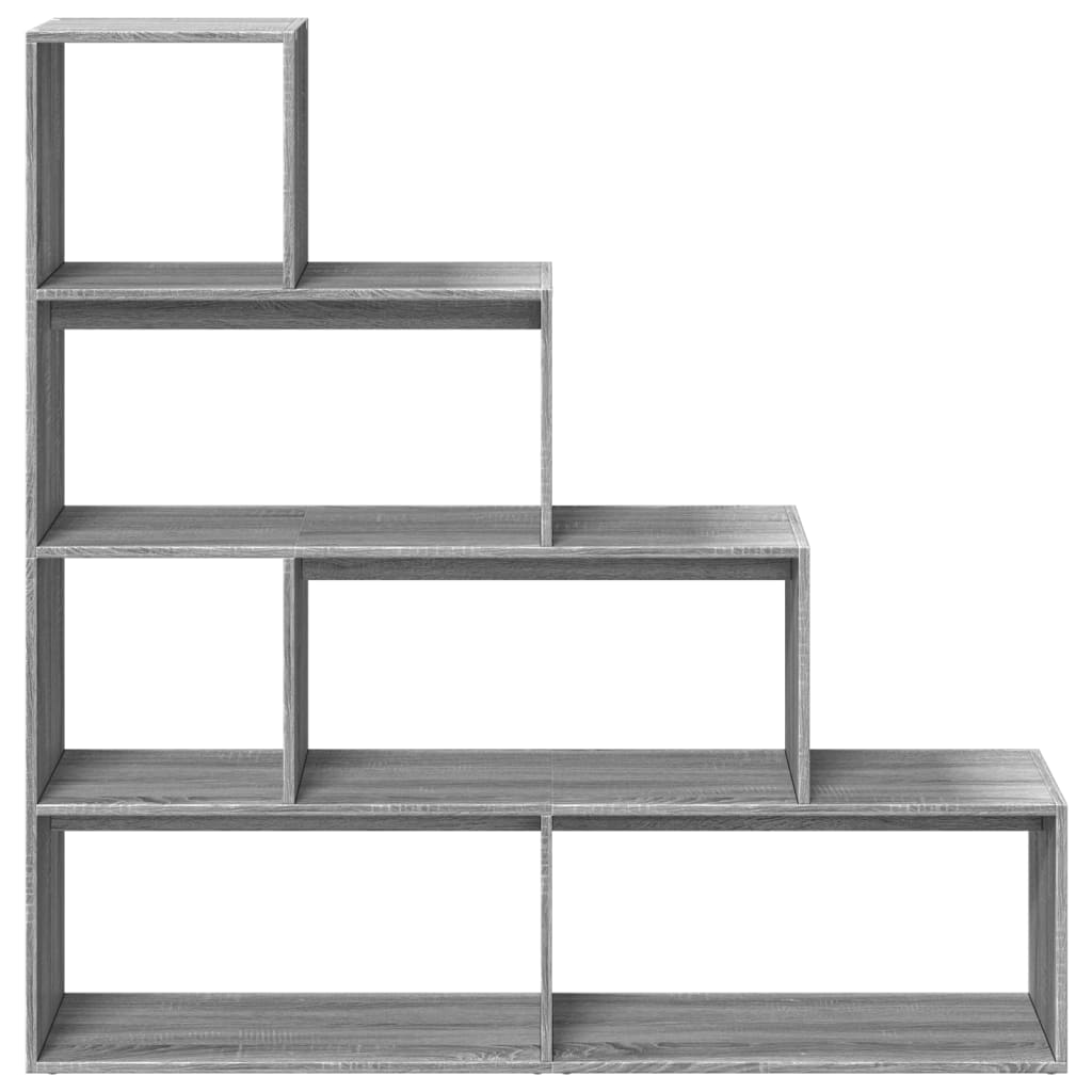 vidaXL Room Divider Bookcase 4-Tier Grey Sonoma 143,5x29x143,5 cm Engineered Wood