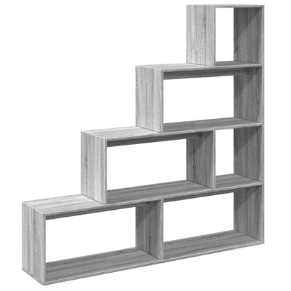 vidaXL Room Divider Bookcase 4-Tier Grey Sonoma 143,5x29x143,5 cm Engineered Wood