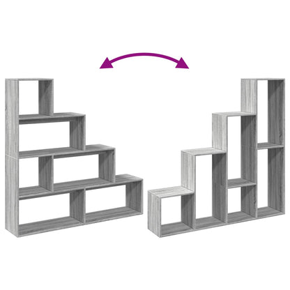 vidaXL Room Divider Bookcase 4-Tier Grey Sonoma 143,5x29x143,5 cm Engineered Wood