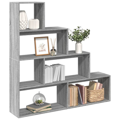 vidaXL Room Divider Bookcase 4-Tier Grey Sonoma 143,5x29x143,5 cm Engineered Wood