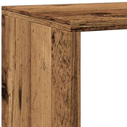 vidaXL Room Divider Bookcase 4-Tier Old Wood 143.5x29x143.5 cm Engineered Wood