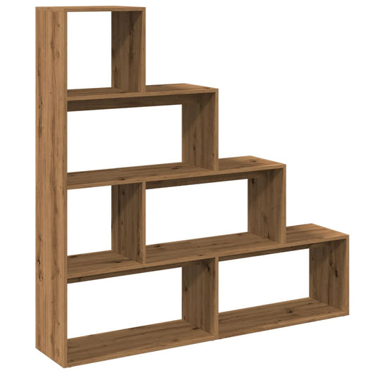 vidaXL Room Divider Bookcase 4-Tier Artisan Oak 143,5x29x143,5 cm Engineered Wood