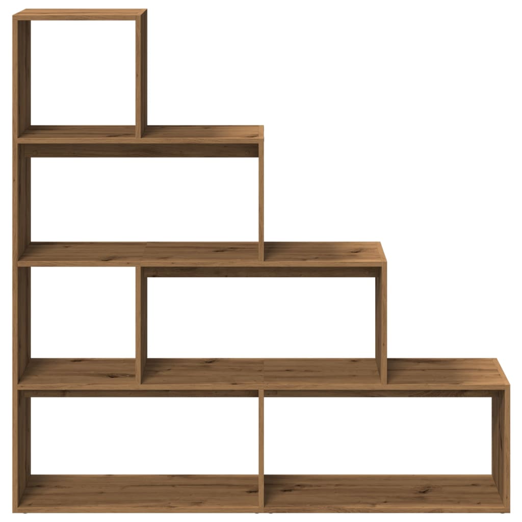 vidaXL Room Divider Bookcase 4-Tier Artisan Oak 143,5x29x143,5 cm Engineered Wood