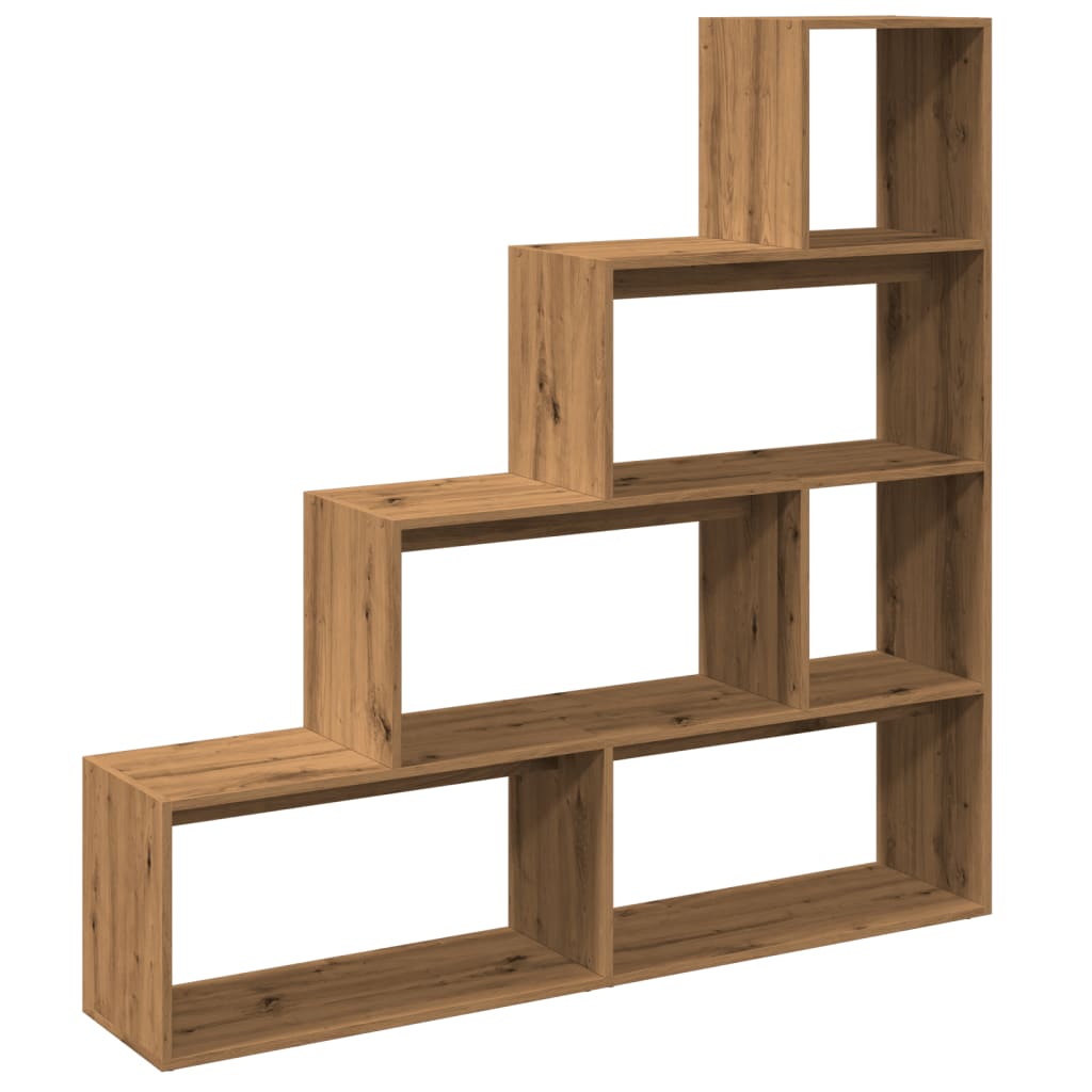 vidaXL Room Divider Bookcase 4-Tier Artisan Oak 143,5x29x143,5 cm Engineered Wood