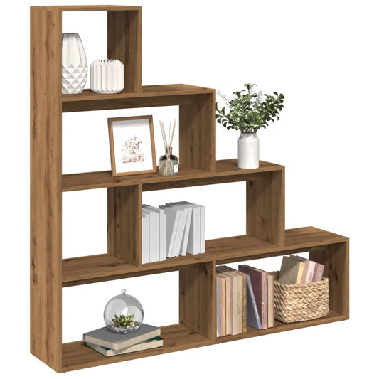 vidaXL Room Divider Bookcase 4-Tier Artisan Oak 143,5x29x143,5 cm Engineered Wood
