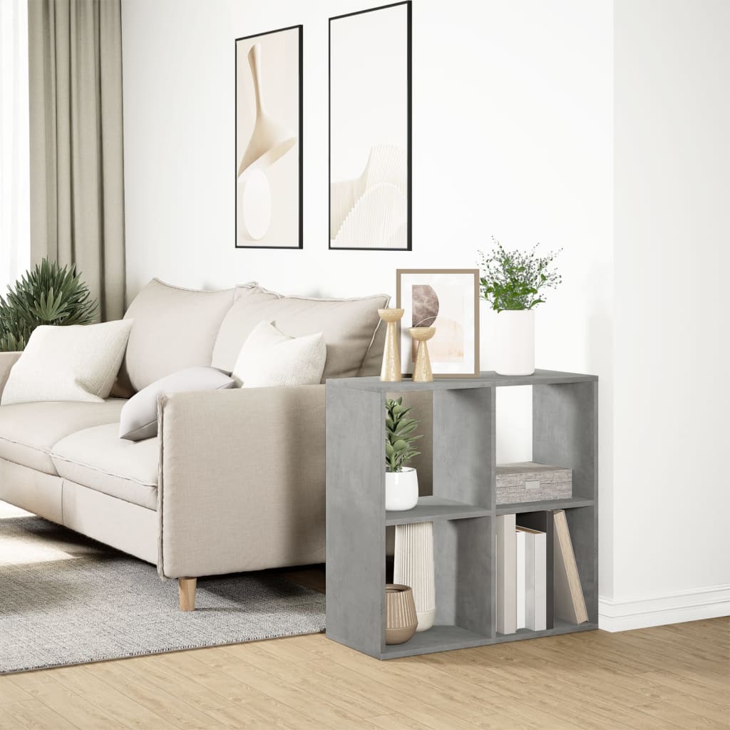 vidaXL Room Divider Bookcase Concrete Grey 69,5x29x69,5 cm Engineered Wood