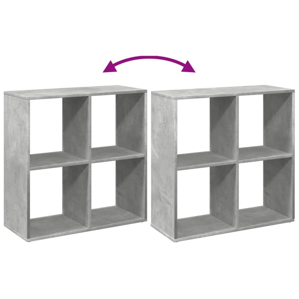 vidaXL Room Divider Bookcase Concrete Grey 69,5x29x69,5 cm Engineered Wood