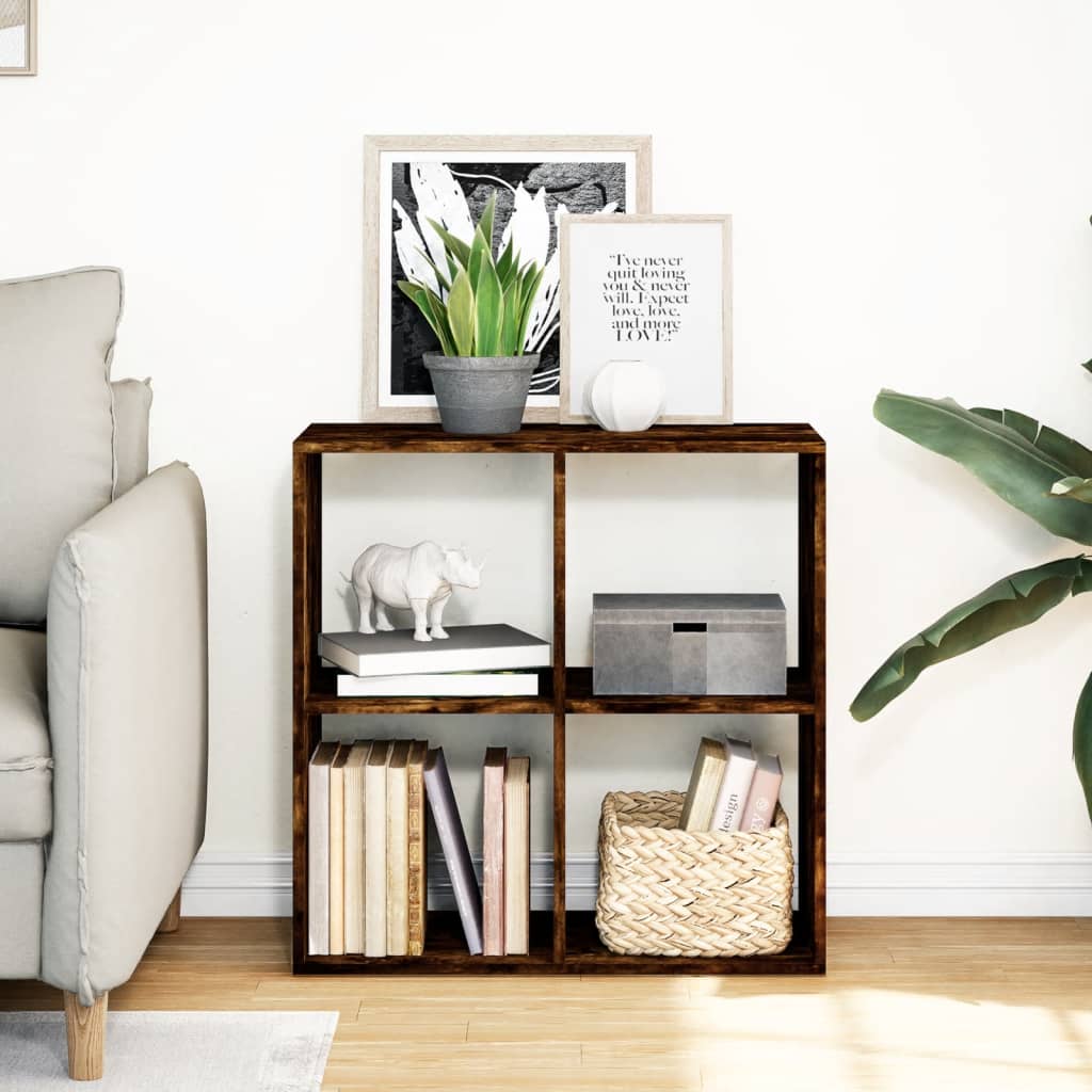 vidaXL Room Divider Bookcase Smoked Oak 69,5x29x69,5 cm Engineered Wood