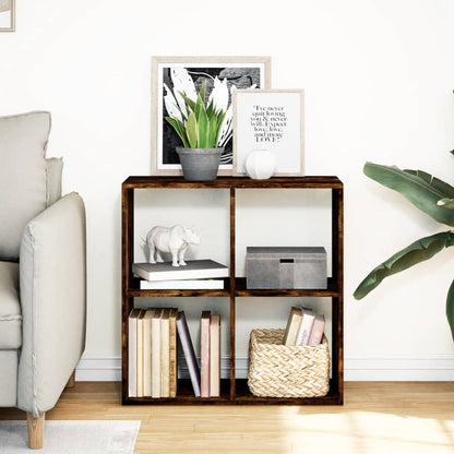 vidaXL Room Divider Bookcase Smoked Oak 69,5x29x69,5 cm Engineered Wood