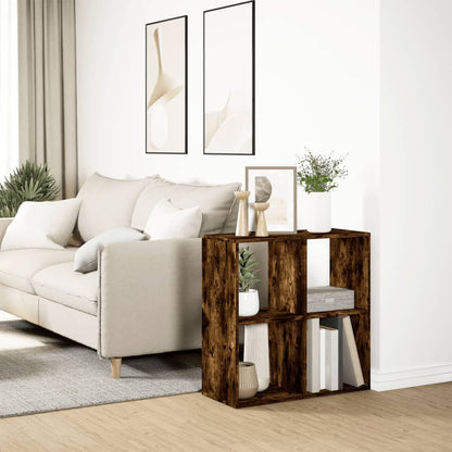 vidaXL Room Divider Bookcase Smoked Oak 69,5x29x69,5 cm Engineered Wood