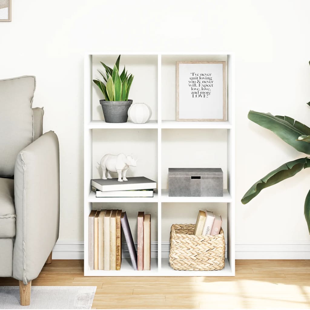 vidaXL Room Divider Bookcase White 69,5x29x103,5 cm Engineered Wood