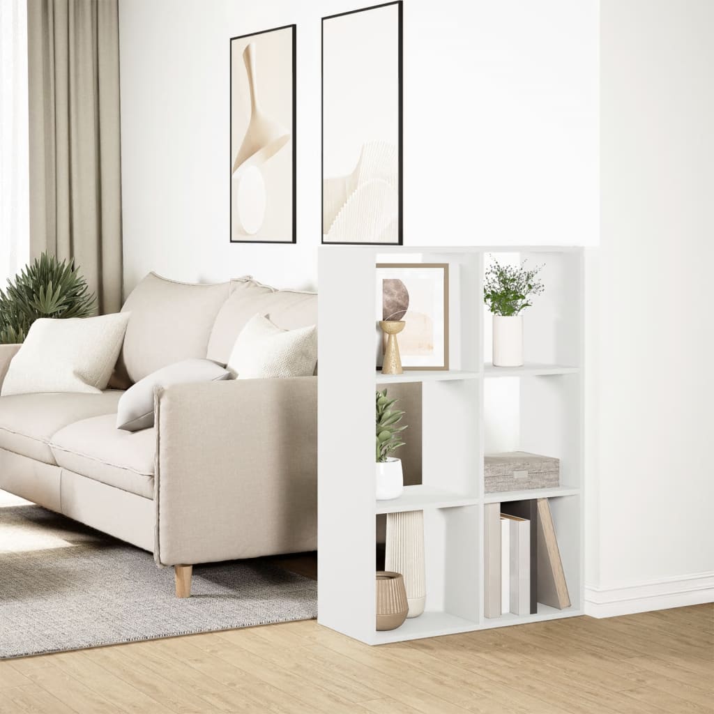 vidaXL Room Divider Bookcase White 69,5x29x103,5 cm Engineered Wood