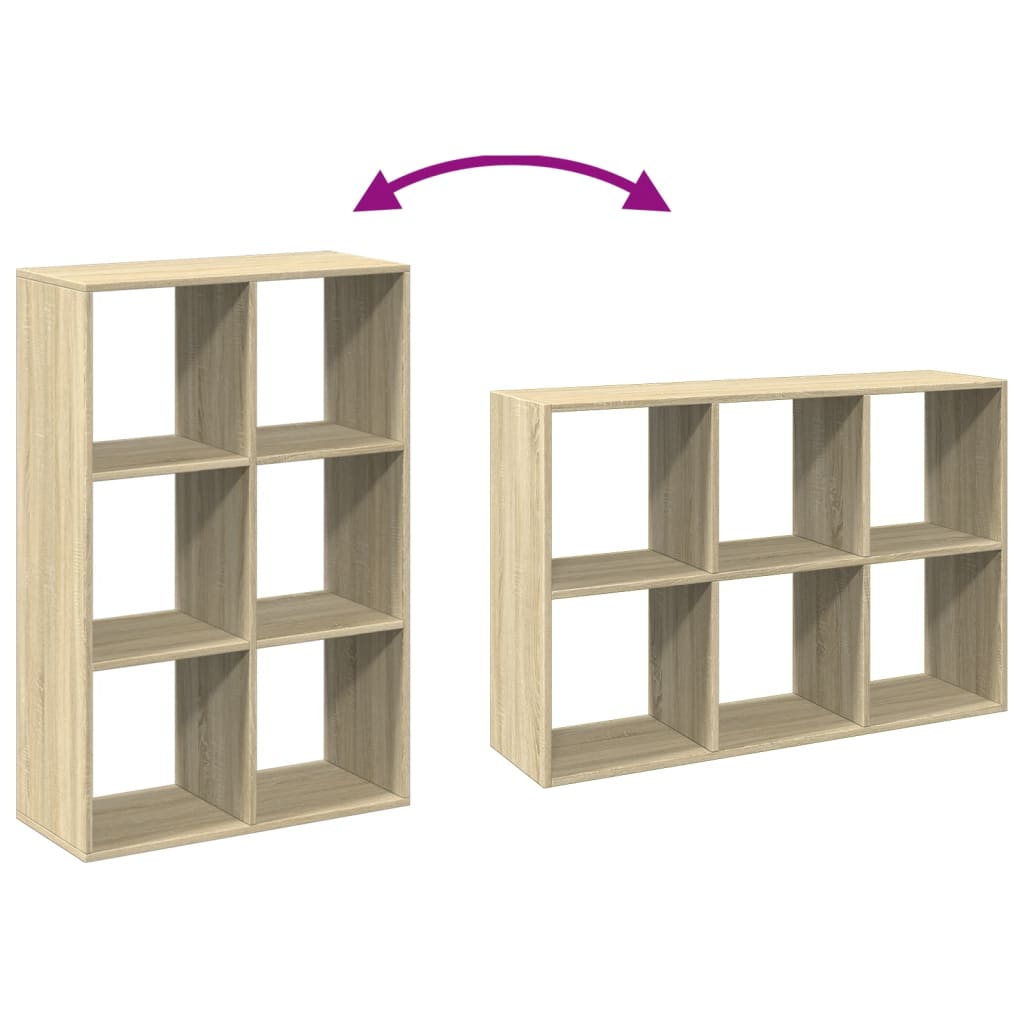 vidaXL Room Divider Bookcase Sonoma Oak 69,5x29x103,5 cm Engineered Wood