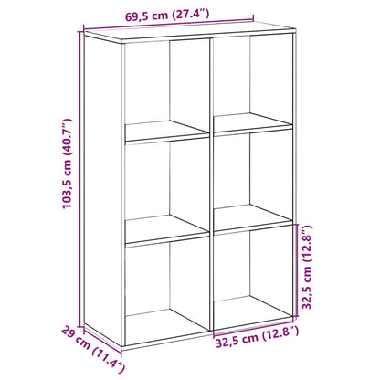 vidaXL Room Divider Bookcase Sonoma Oak 69,5x29x103,5 cm Engineered Wood