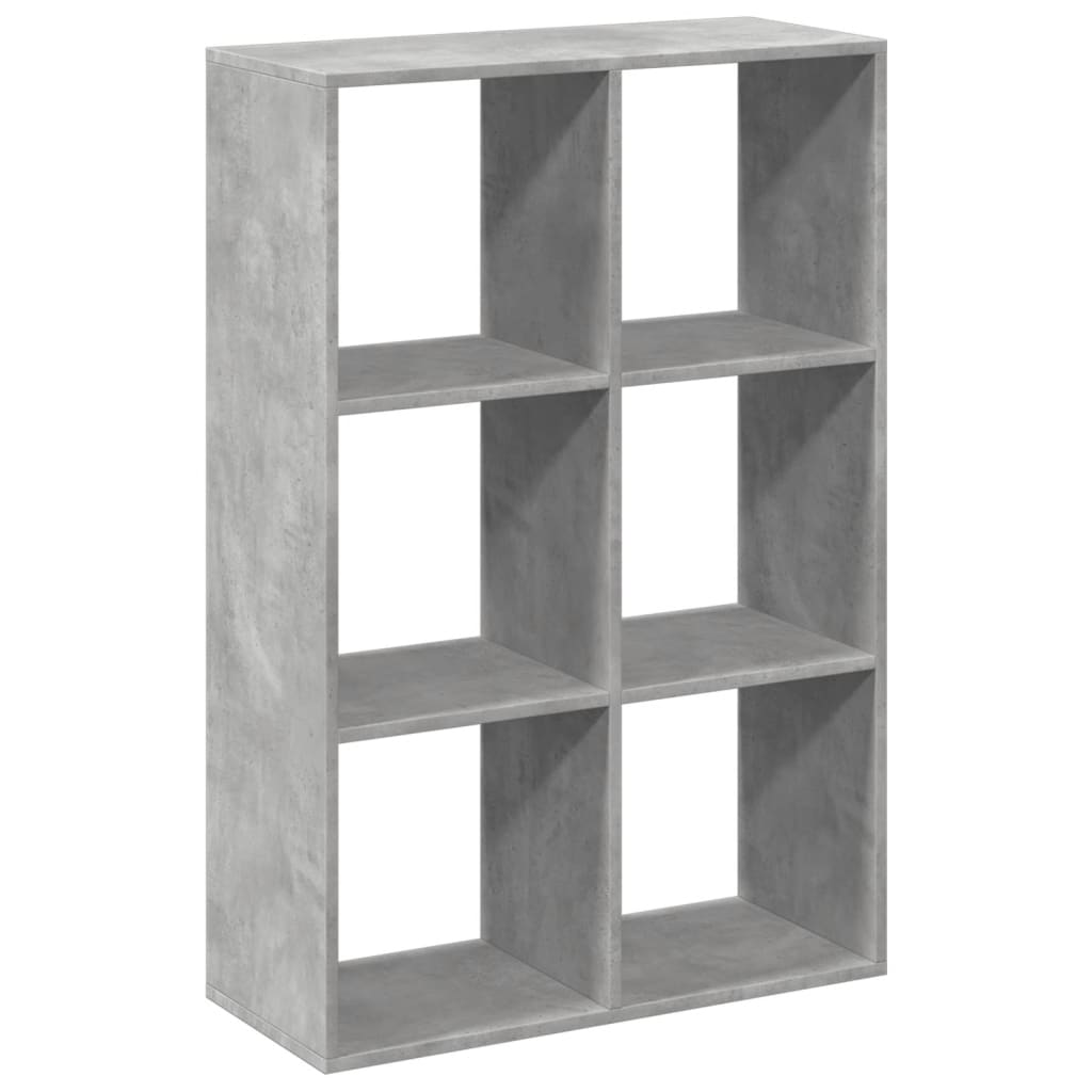 vidaXL Room Divider Bookcase Concrete Grey 69,5x29x103,5 cm Engineered Wood