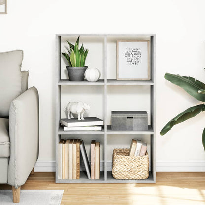 vidaXL Room Divider Bookcase Concrete Grey 69,5x29x103,5 cm Engineered Wood
