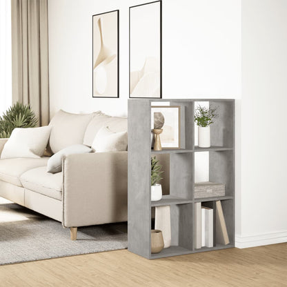 vidaXL Room Divider Bookcase Concrete Grey 69,5x29x103,5 cm Engineered Wood