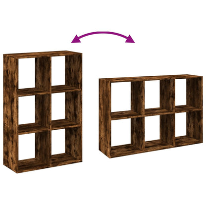 vidaXL Room Divider Bookcase Smoked Oak 69,5x29x103,5 cm Engineered Wood