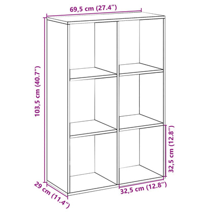 vidaXL Room Divider Bookcase Smoked Oak 69,5x29x103,5 cm Engineered Wood