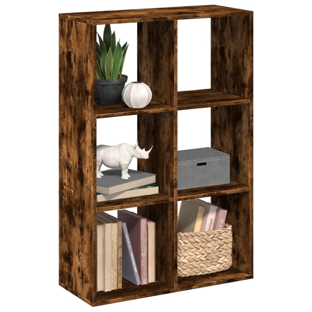 vidaXL Room Divider Bookcase Smoked Oak 69,5x29x103,5 cm Engineered Wood
