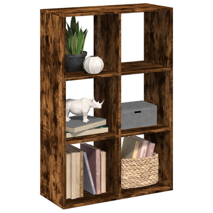 vidaXL Room Divider Bookcase Smoked Oak 69,5x29x103,5 cm Engineered Wood