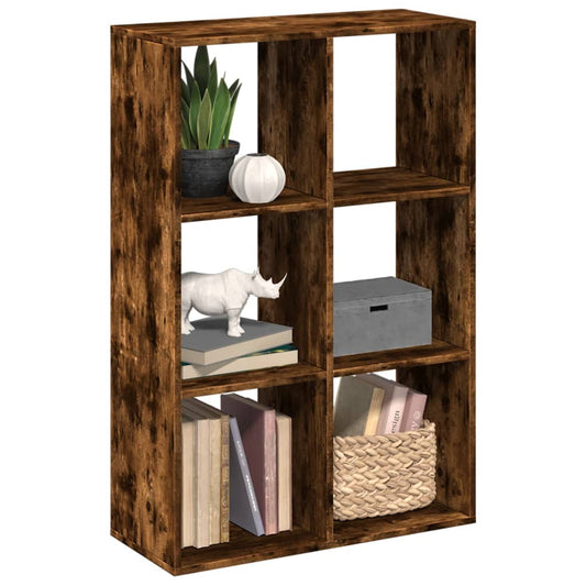 vidaXL Room Divider Bookcase Smoked Oak 69,5x29x103,5 cm Engineered Wood