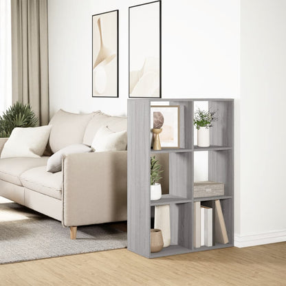 vidaXL Room Divider Bookcase Grey Sonoma 69,5x29x103,5 cm Engineered Wood