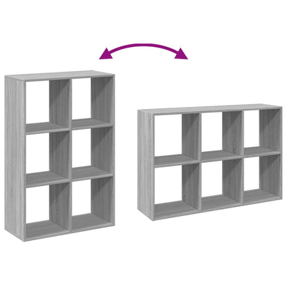 vidaXL Room Divider Bookcase Grey Sonoma 69,5x29x103,5 cm Engineered Wood