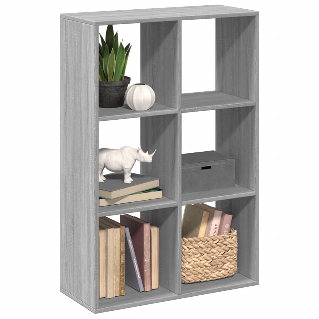 vidaXL Room Divider Bookcase Grey Sonoma 69,5x29x103,5 cm Engineered Wood