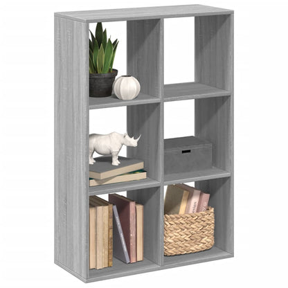 vidaXL Room Divider Bookcase Grey Sonoma 69,5x29x103,5 cm Engineered Wood