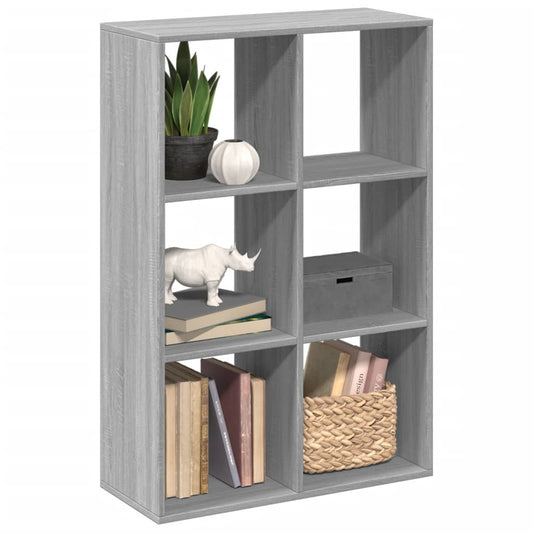 vidaXL Room Divider Bookcase Grey Sonoma 69,5x29x103,5 cm Engineered Wood
