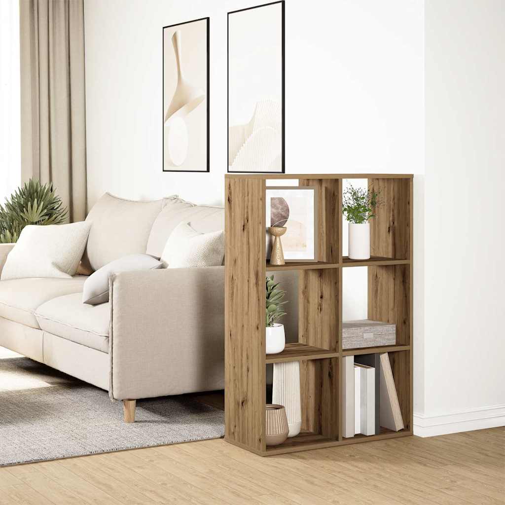 vidaXL Room Divider Bookcase Artisan Oak 69,5x29x103,5 cm Engineered Wood