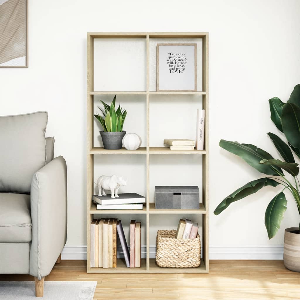 vidaXL Room Divider Bookcase Sonoma Oak 69,5x29x137,5 cm Engineered Wood