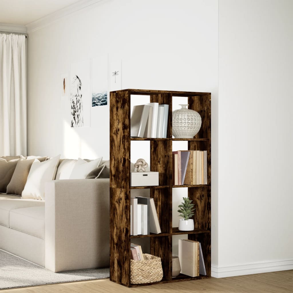 vidaXL Room Divider Bookcase Smoked Oak 69,5x29x137,5 cm Engineered Wood