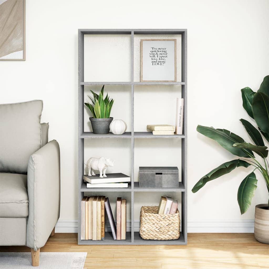 vidaXL Room Divider Bookcase Grey Sonoma 69,5x29x137,5 cm Engineered Wood