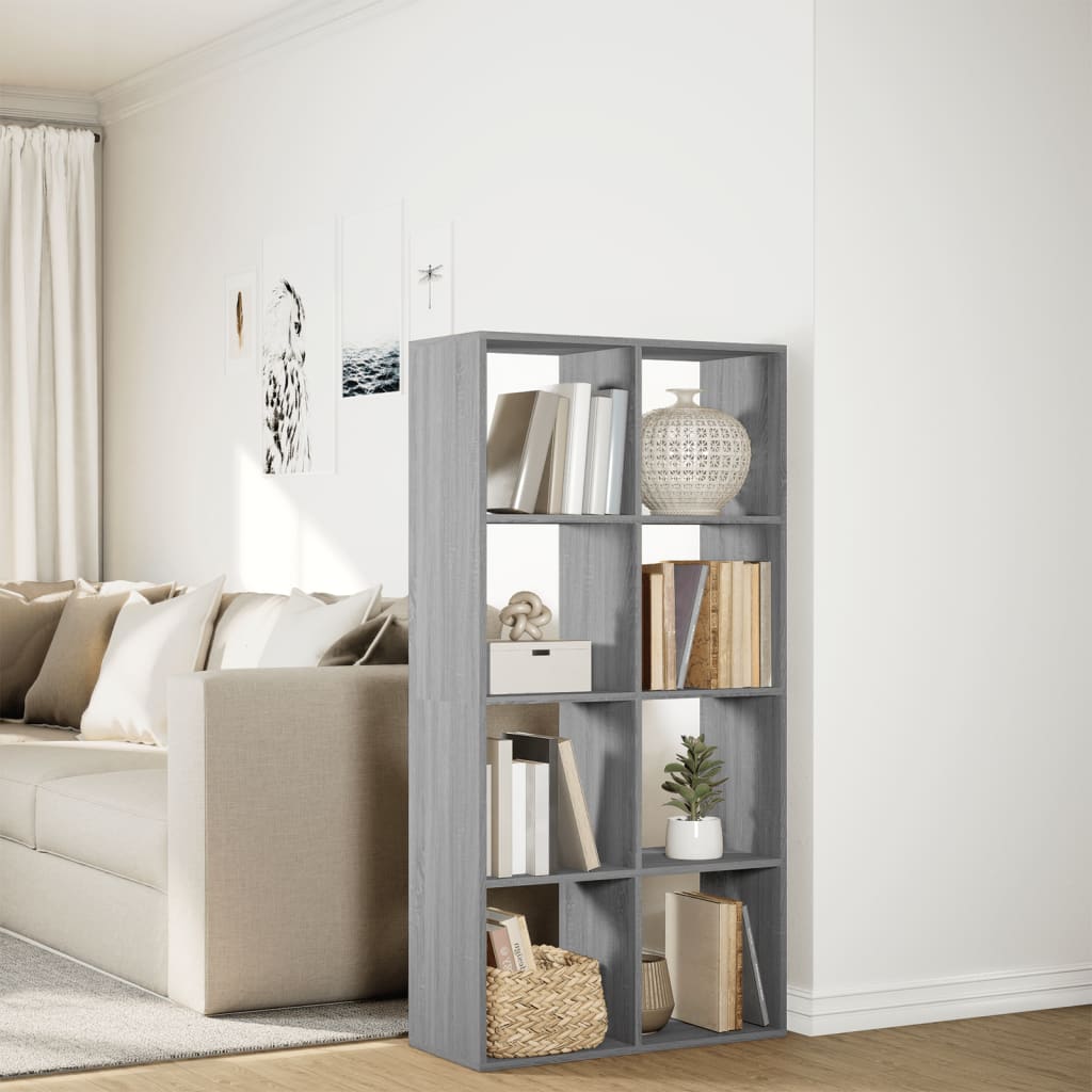 vidaXL Room Divider Bookcase Grey Sonoma 69,5x29x137,5 cm Engineered Wood